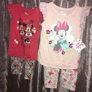 2 sets of Minnie Mouse and Mickey Mouse 2pc. Outfits